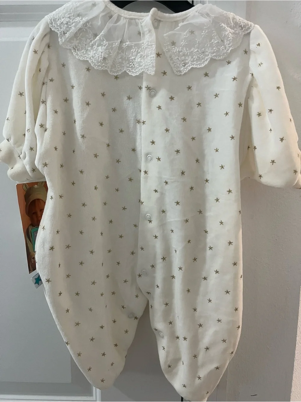 1990s-2000s Vintage Little Me Deadstock Footed Velour Romper (6m)
